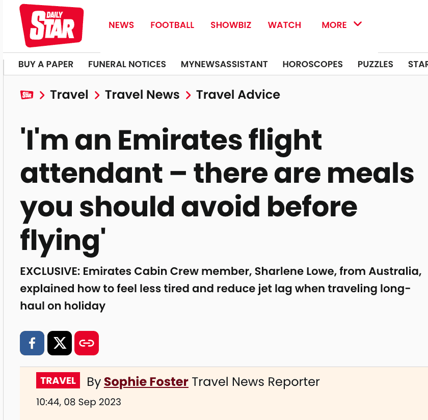 Daily Star exclusive, an Emirates flight attendant on meals to avoid before flying